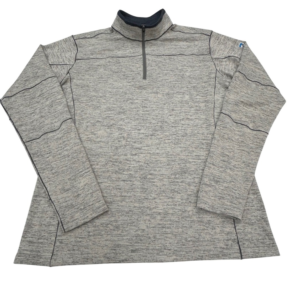 Kuhl Quarter Zip Pullover Mens L Heathered Gray Performance Hiking Sweater